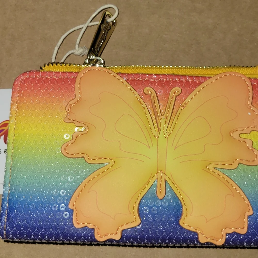 Loungefly Dollywood Rainbow Sequin Butterfly Matching Set. Nwt. Price Is Firm